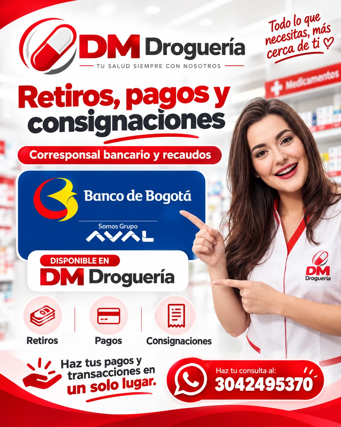 Servicios de pago y recaudo DM Droguería